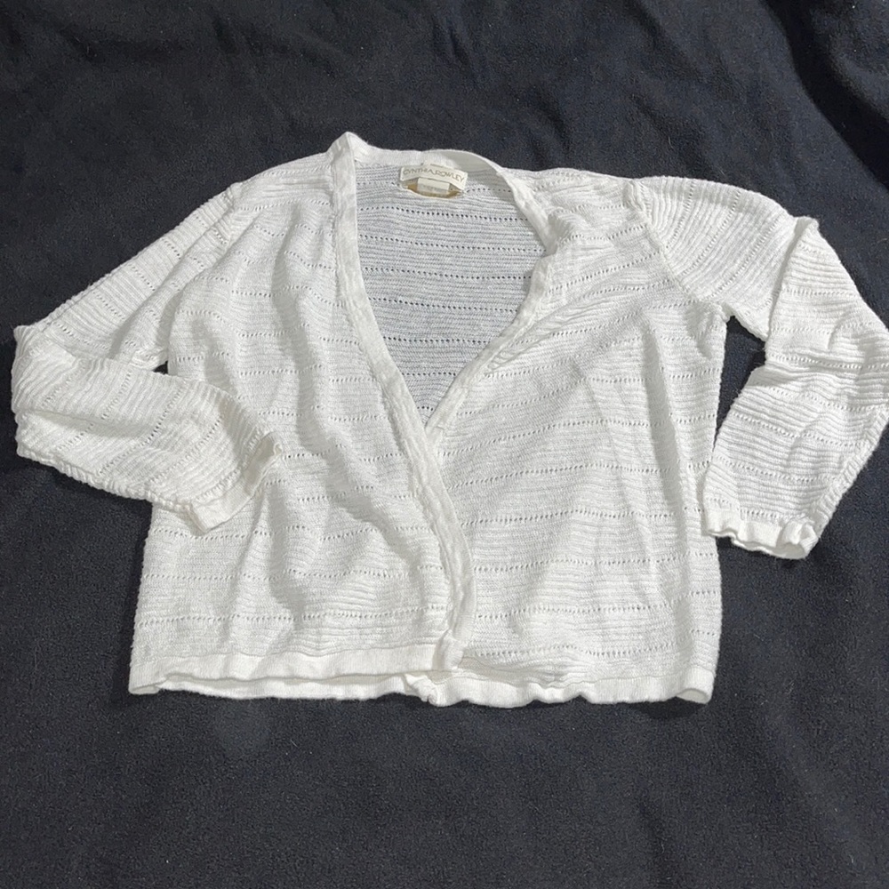 Beautiful Cynthia Rowley White Linen Sweater S